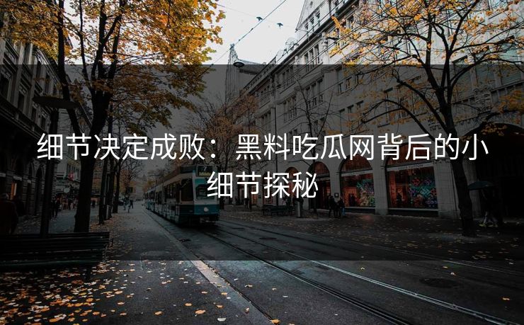 细节决定成败:黑料吃瓜网背后的小细节探秘 第1张 细节决定成败:黑料吃瓜网背后的小细节探秘 第1张