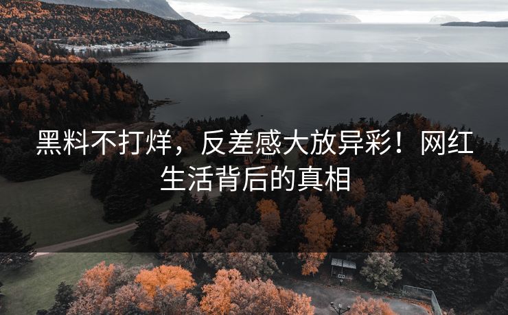 黑料不打烊，反差感大放异彩！网红生活背后的真相